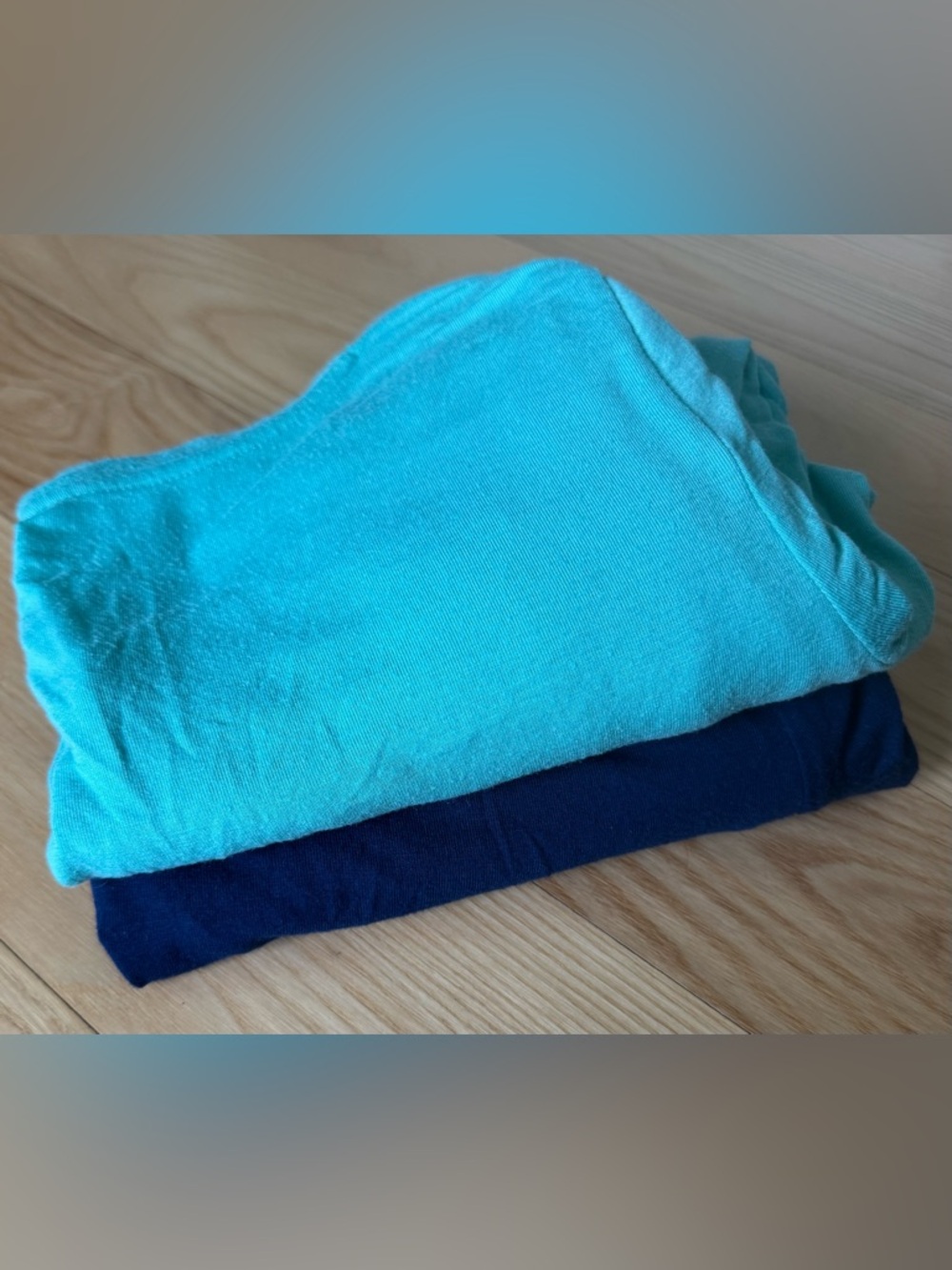 SO Relaxed V Neck Tee Bundle M Navy Aqua Long Sleeve Soft Basic Layering 2 Pack